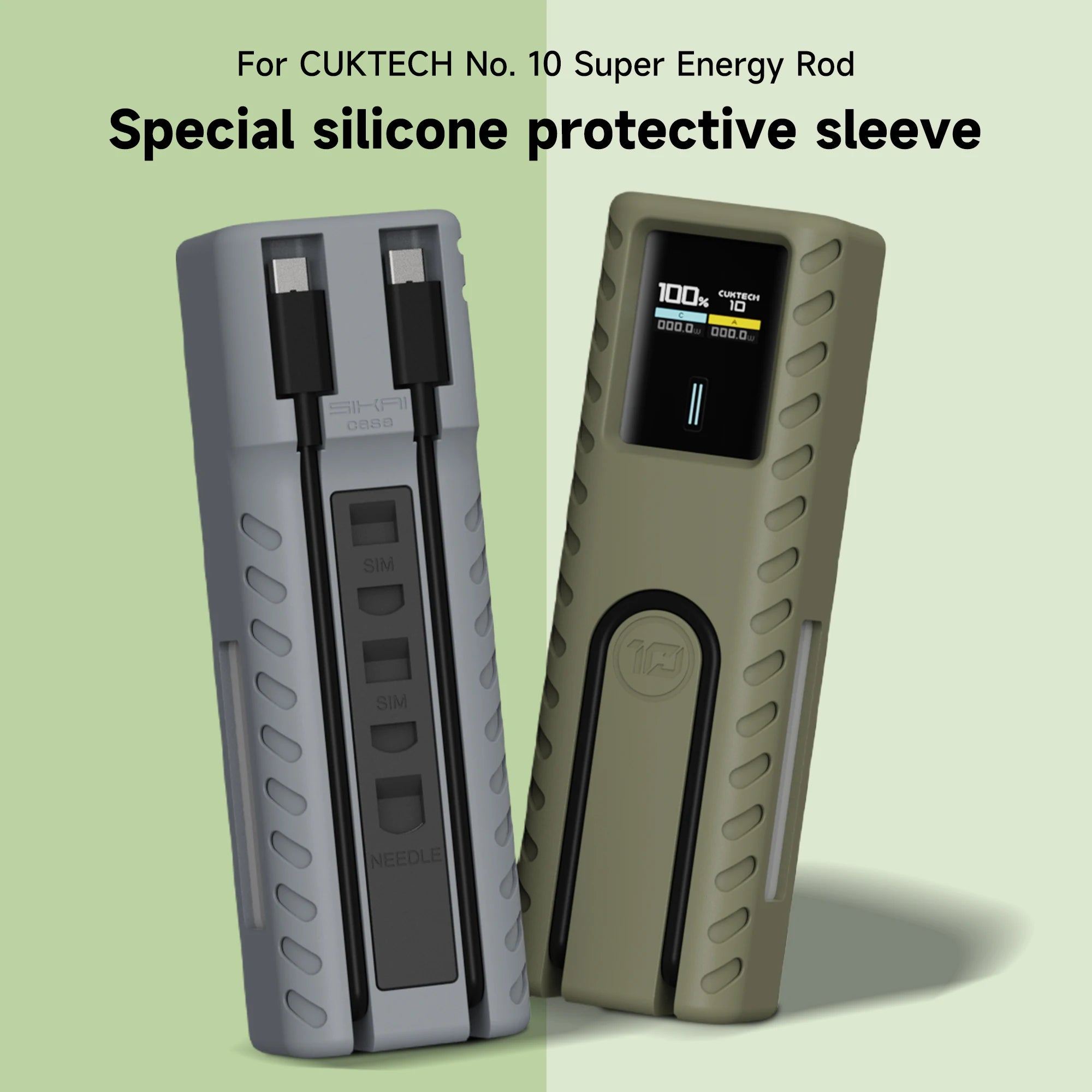 Silicone Cases Power Bank Protective Cover For CUKTECH No. 10 Charger 0.5m Data Charging Cable SIM IF PIN slot Storage Bag