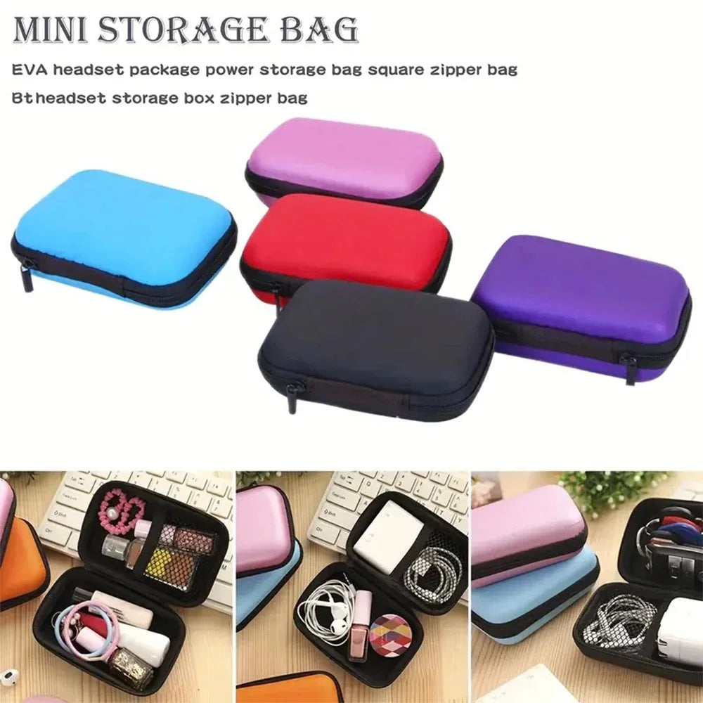Cable Storage Bag Zipper Case Portable USB Data Cord Charger Plug Earphones Sundries Storage Bag Travel Cable Organizer Storage