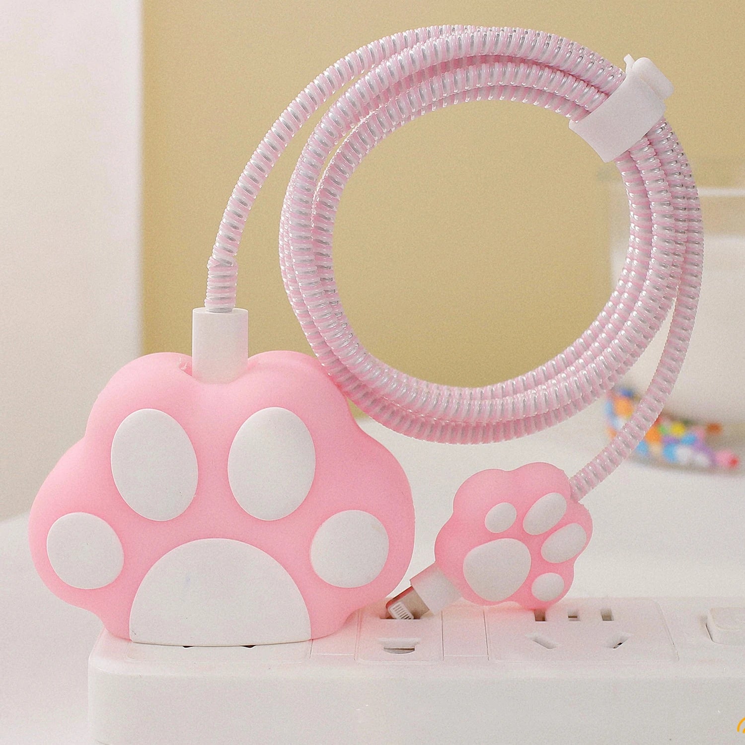 4Pcs Set Cable Protector Cover Case for iPhone/iPad 18W/20W Charger,Cute Cartoon Cable Management Holder Phone Wire Organizer