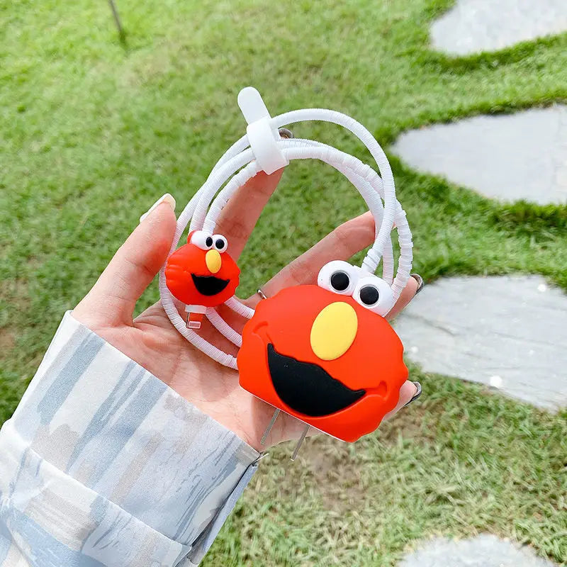 4Pcs Set Cable Protector Cover Case for iPhone/iPad 18W/20W Charger,Cute Cartoon Cable Management Holder Phone Wire Organizer