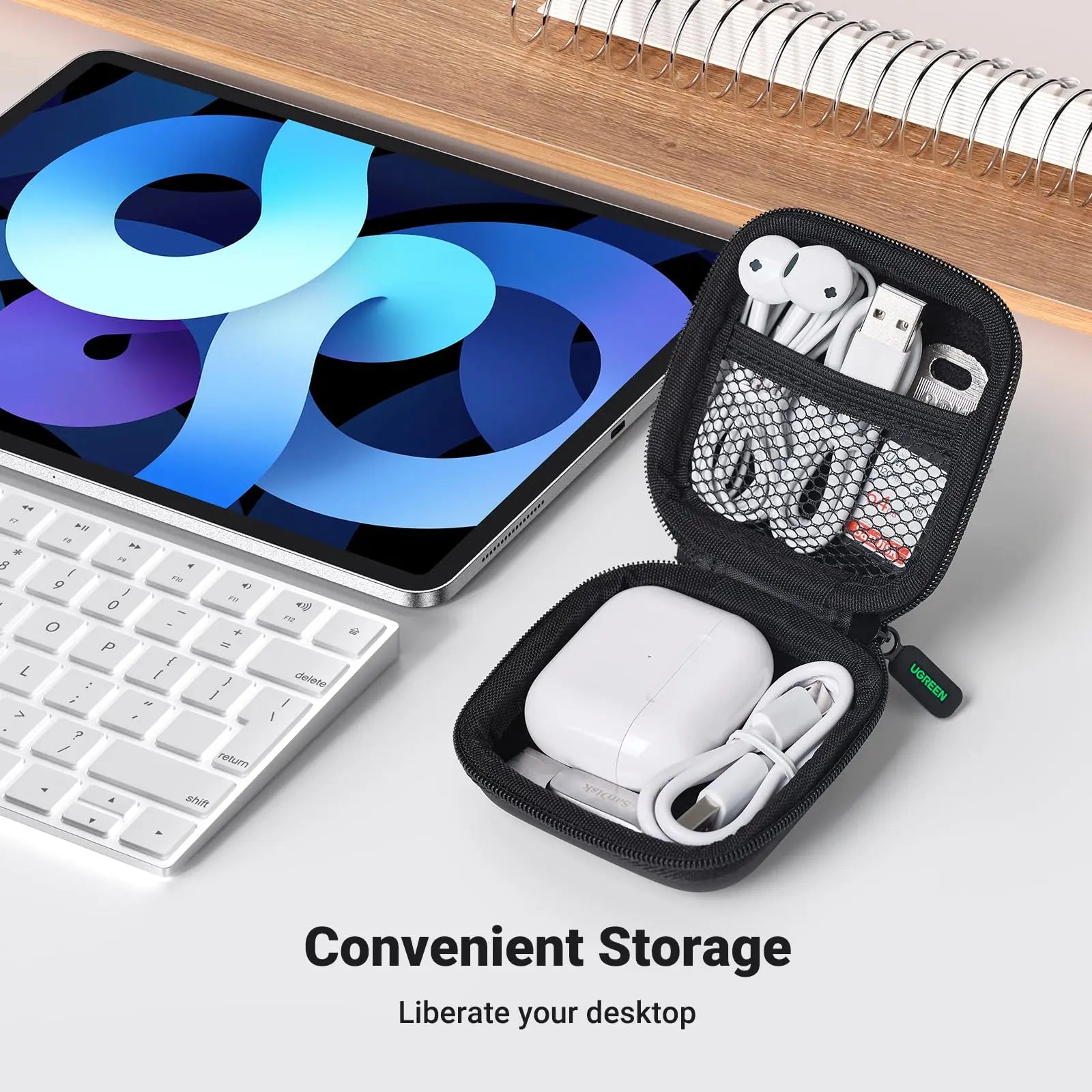 UGREEN Storage Case Bag for Airpods Charger Cable Bluetooth Headphones Funds Luxury Storage Case