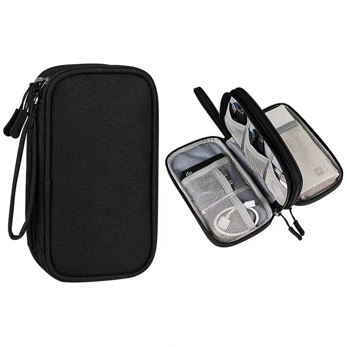 Compact Multi-Functional Travel Data Cable Organizer - Durable Cable, Charger And Accessory Case