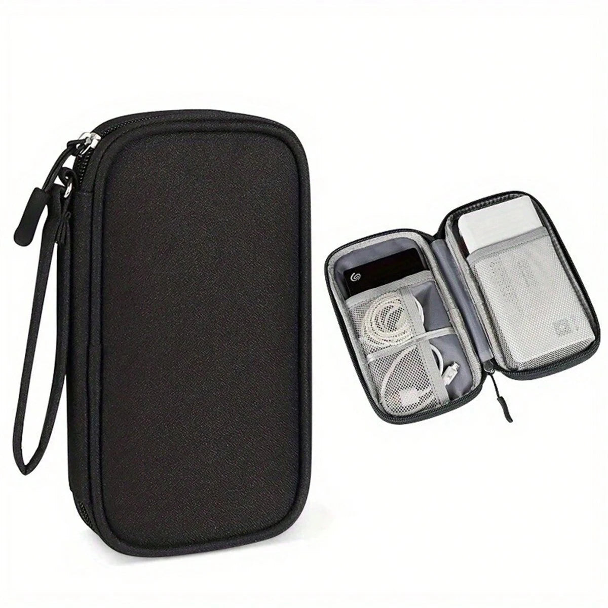 Compact Multi-Functional Travel Data Cable Organizer - Durable Cable, Charger And Accessory Case
