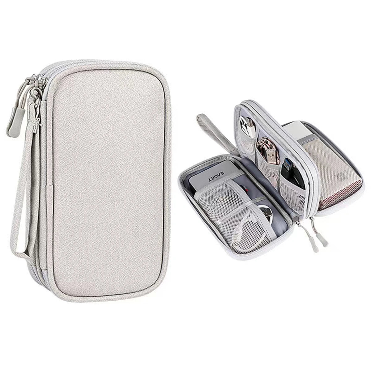 Compact Multi-Functional Travel Data Cable Organizer - Durable Cable, Charger And Accessory Case