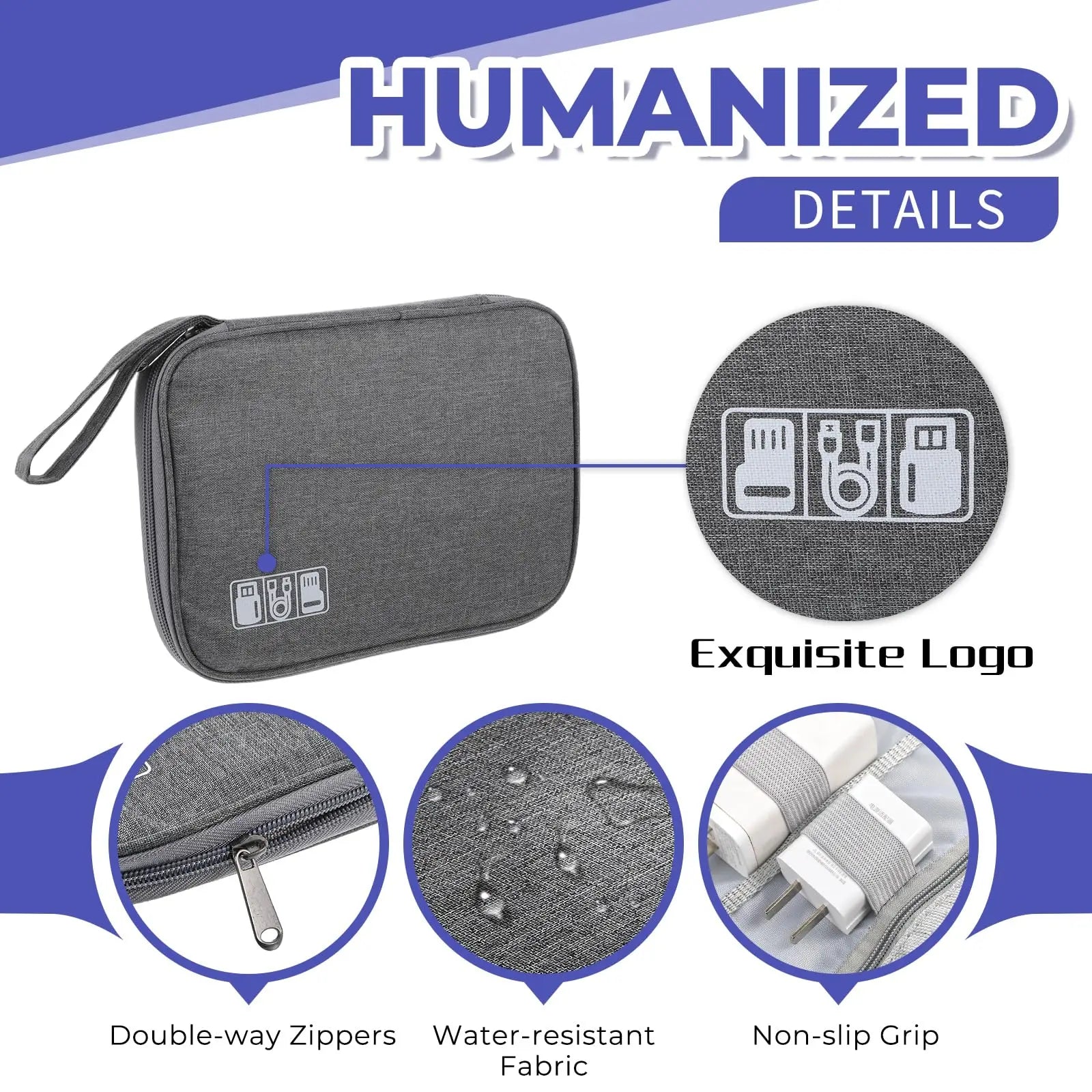 Portable Cable Storage Bag Electronics Cord Organizer Travel Case Multifunctional Digital Accessories Pouch Cable Organizer Bag