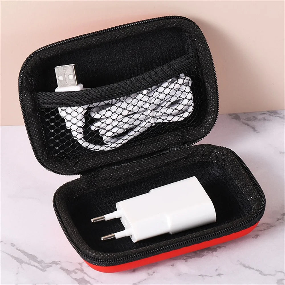Cable Storage Bag Zipper Case Portable USB Data Cord Charger Plug Earphones Sundries Storage Bag Travel Cable Organizer Storage