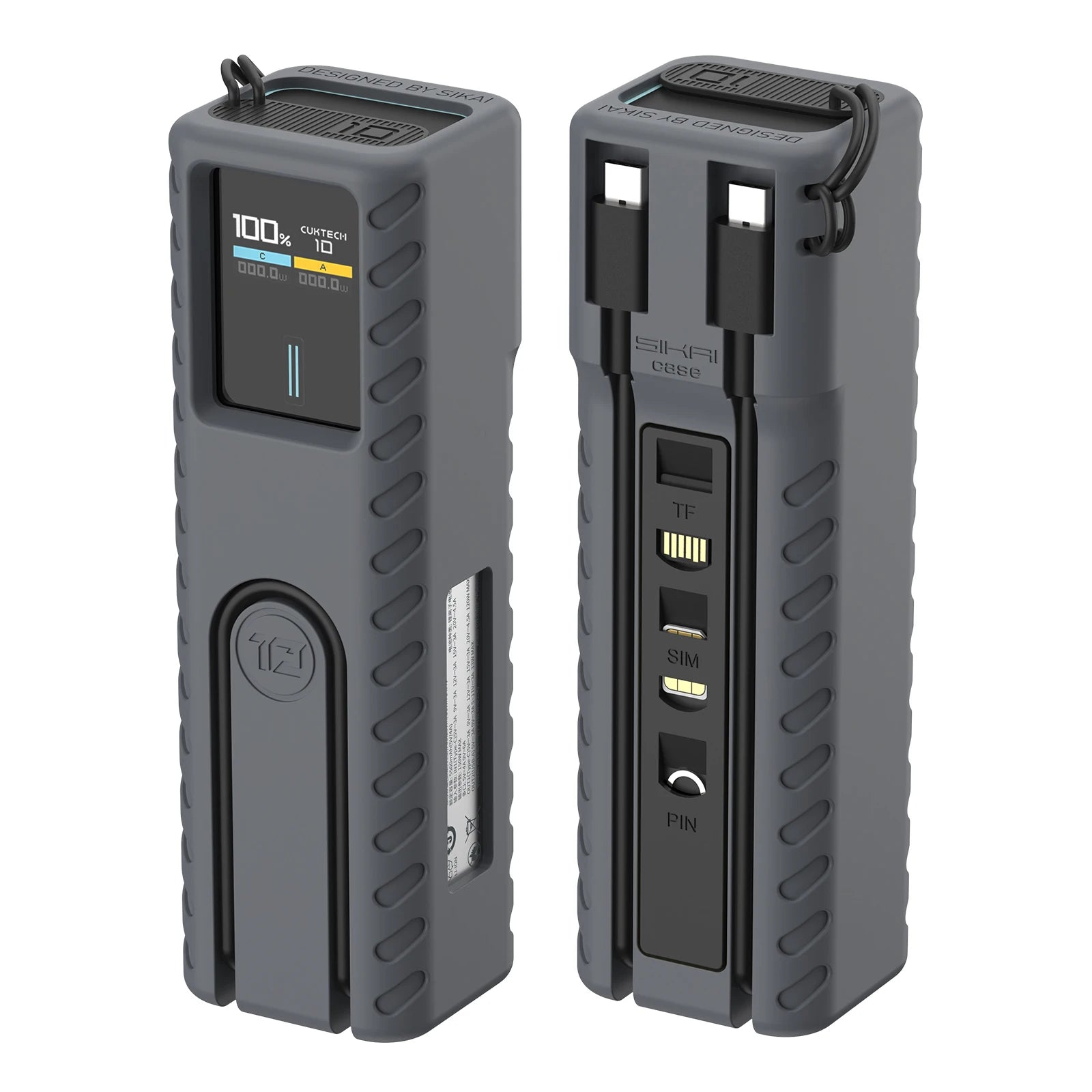 Silicone Cases Power Bank Protective Cover For CUKTECH No. 10 Charger 0.5m Data Charging Cable SIM IF PIN slot Storage Bag