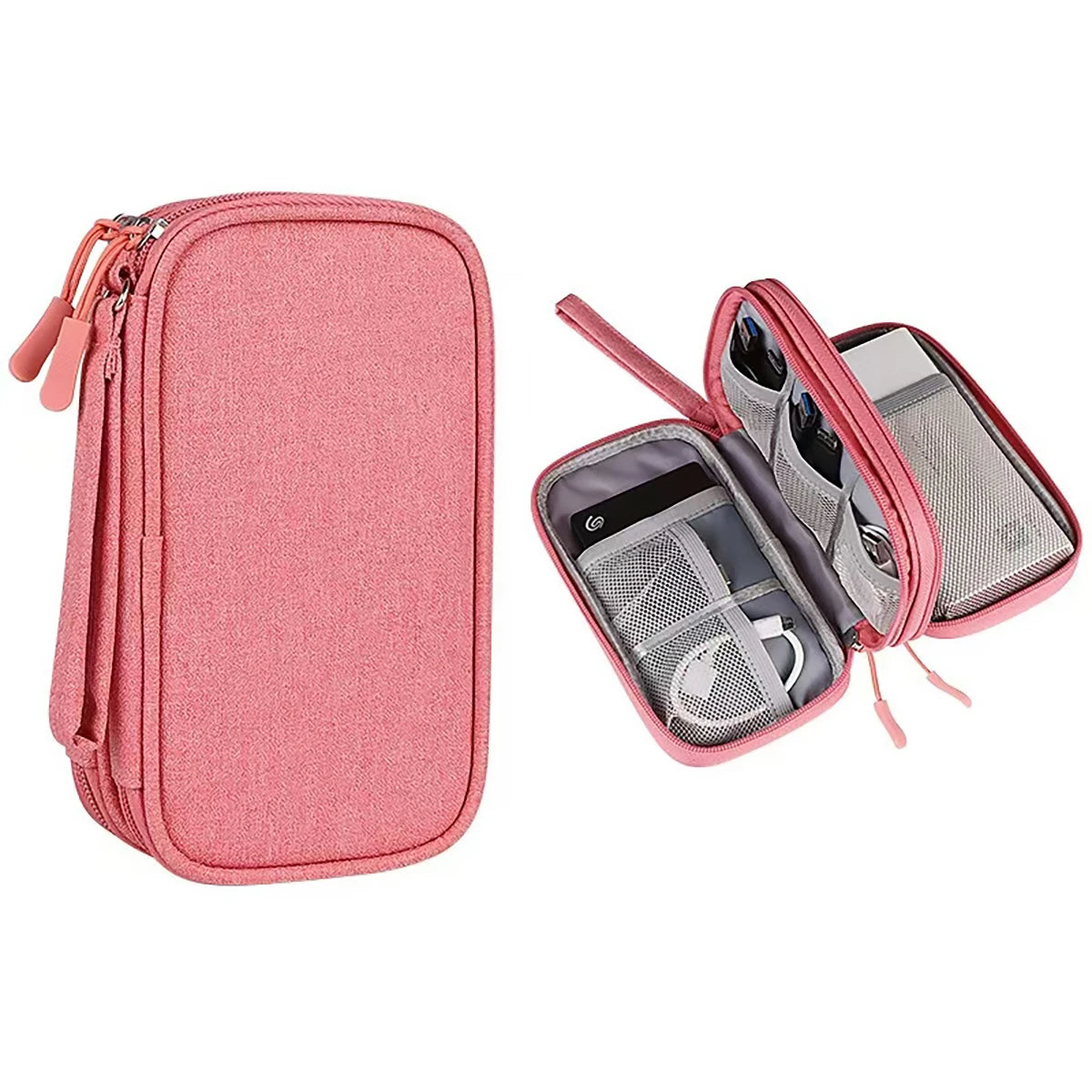 Compact Multi-Functional Travel Data Cable Organizer - Durable Cable, Charger And Accessory Case
