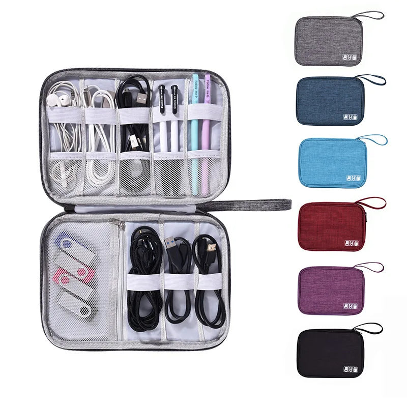 Portable Cable Storage Bag Electronics Cord Organizer Travel Case Multifunctional Digital Accessories Pouch Cable Organizer Bag
