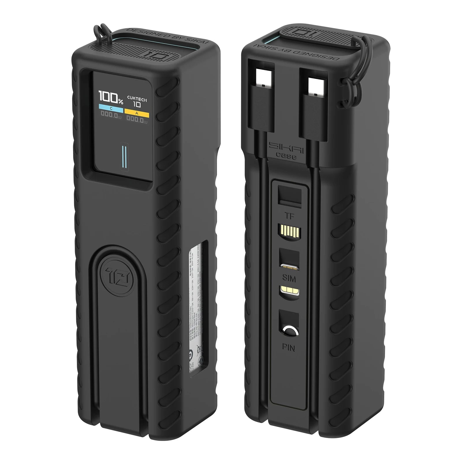 Silicone Cases Power Bank Protective Cover For CUKTECH No. 10 Charger 0.5m Data Charging Cable SIM IF PIN slot Storage Bag
