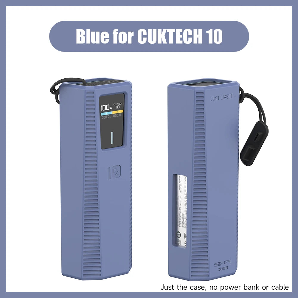 Silicone Cases Power Bank Protective Cover For CUKTECH No. 10 Charger 0.5m Data Charging Cable SIM IF PIN slot Storage Bag