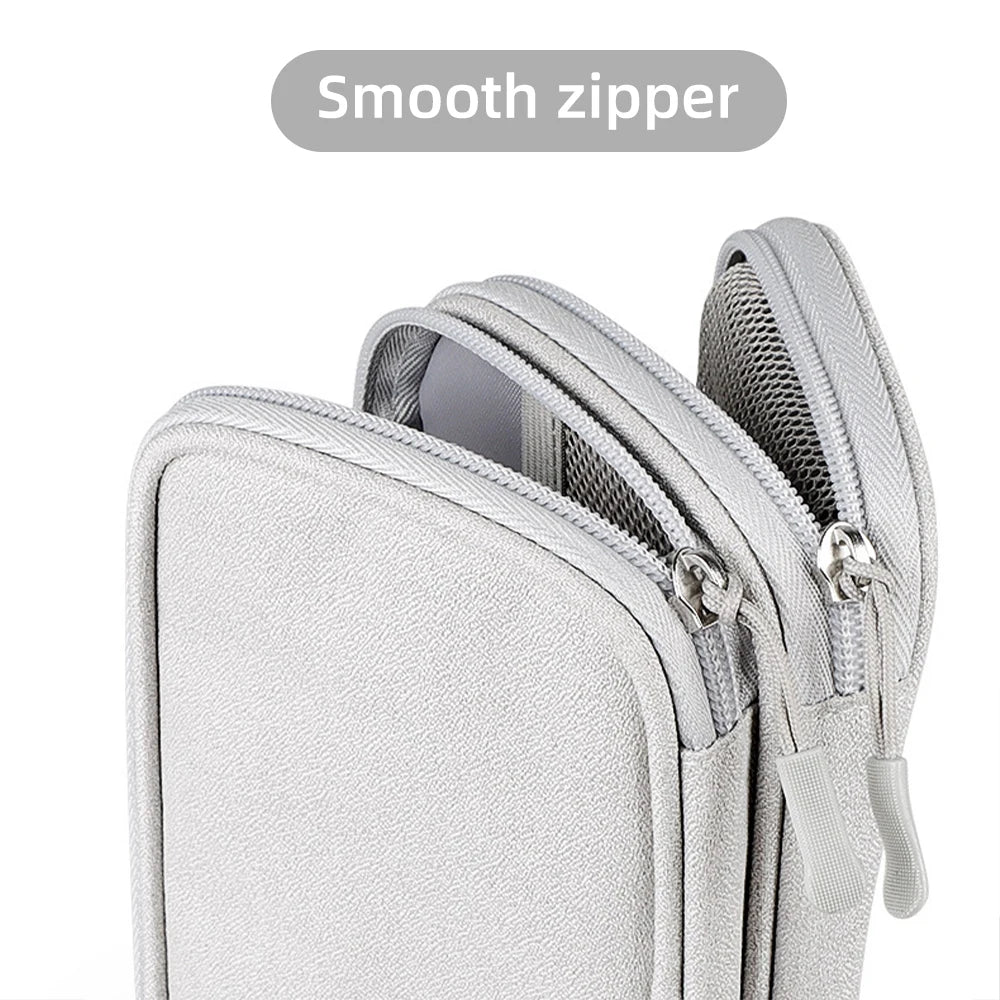 Data Cable Storage Bag Waterproof Travel Organizer Bag Portable Carry Case Double Layers Storage Bag for Cable Cord USB Charger