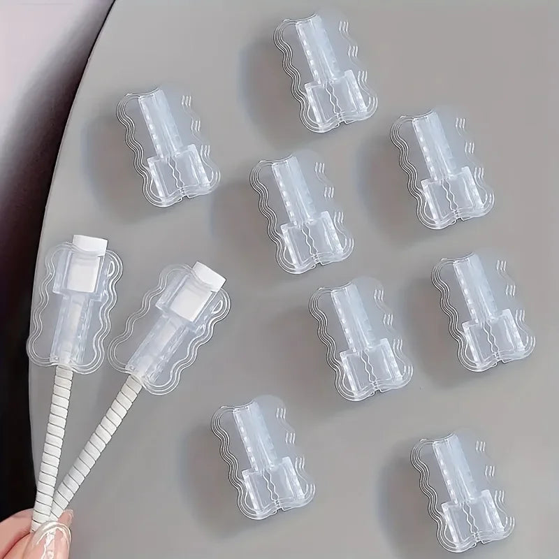 2Pcs Data Cable Protector Sleeves Transparent Anti-Breakage Cord Saver Flexible Cord Management Cover for Android iPhon
