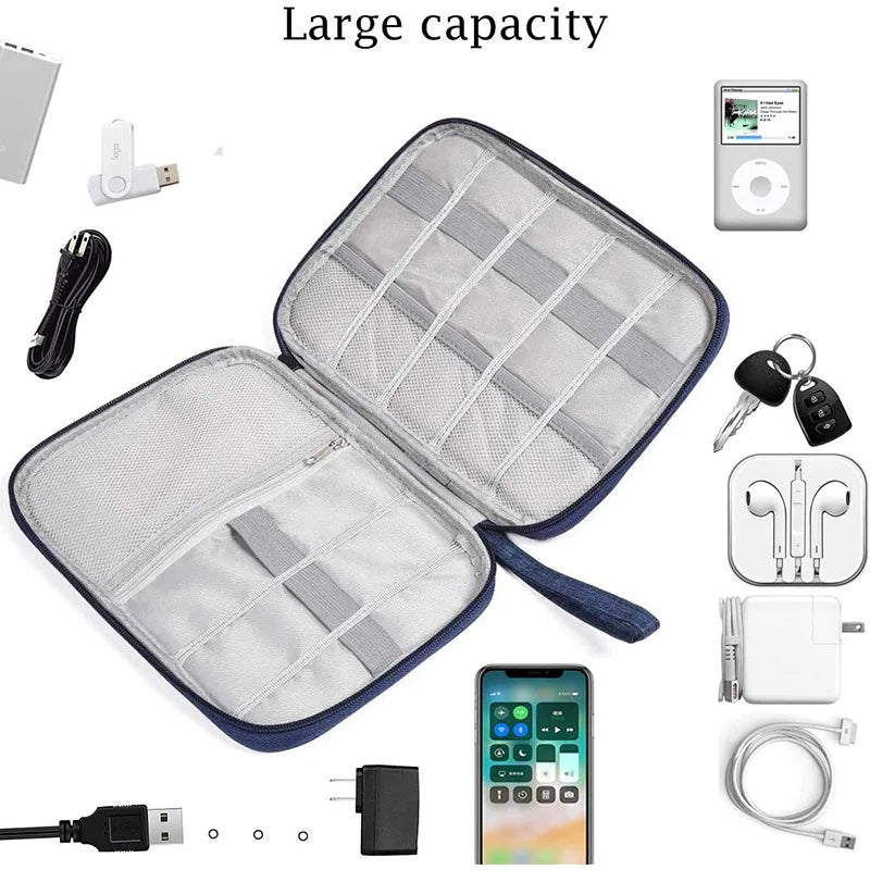 NNBILI Cable Storage Bags System Kit Case USB Charger Data phone Earphone Wire Pen Power Bank Digital Gadget Devices